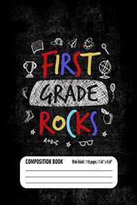 First Grade Rocks Composition Book (Wide Ruled/ 110 pages/ 7.44x9.69)