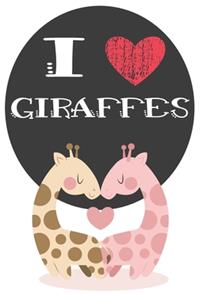 I Heart Giraffes: A Cute Giraffe Lovers Journal / Notebook / Diary Perfect for Birthday Present or Christmas Gift Great for kids, Teens or Students(6x9 - 110 Blank Li