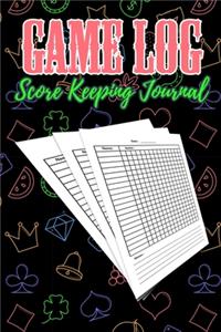 Game Log Score Keeping Journal