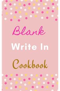Blank Write In Cookbook (Pink White Gold Polka Dot Theme)