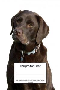 Composition Book 100 Sheets/200 Pages/7.44 X 9.69 In. Wide Ruled/ Labrador Chocolate