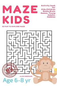Maze Puzzle for Kids Age 6-8 years, 50 Fun to Explore Maze