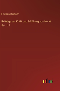 Beiträge zur Kritik und Erklärung von Horat. Sat. I. 9