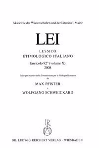 Lessico Etimologico Italiano Lfg. 92