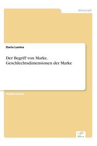 Begriff von Marke. Geschlechtsdimensionen der Marke