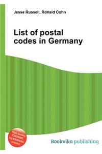 List of Postal Codes in Germany