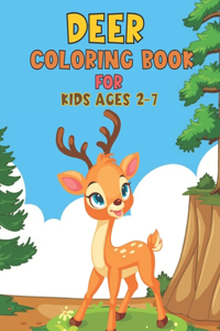 Deer Coloring Book For Kids Ages 2-7