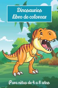 Dinosaurios libro de colorear para niños de 4 a 8 años