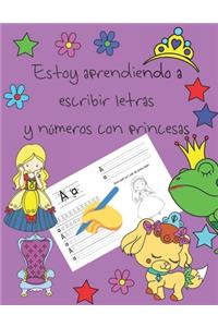 Estoy aprendiendo a escribir letras y números con princesas