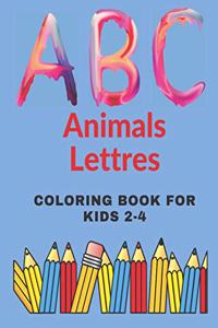 Animals lettres coloring book for kids 2-4