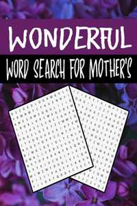 Wonderful Word Search For Mother's