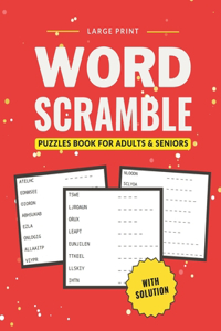 Word Scramble Puzzles Book For Adults And Seniors Large Print With Solution