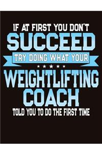 If At First You Don't Succeed Try Doing What Your Weightlifting Coach Told You To Do The First Time