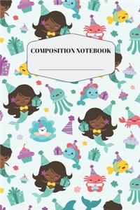Birthday Mermaid Composition Notebook
