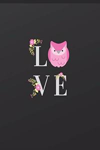 Cute Owl Blank Journal for Sketching or Writing Love Doodling