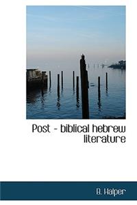 Post - Biblical Hebrew Literature