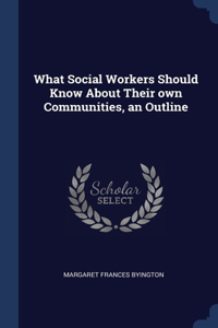 What Social Workers Should Know About Their own Communities, an Outline