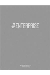 Notebook for Cornell Notes, 120 Numbered Pages, #ENTERPRISE, Grey Cover
