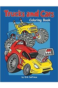 Trucks and Cars Coloring Book