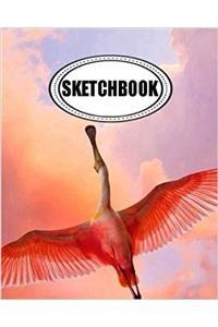 Sketchbook Flying Flamingo