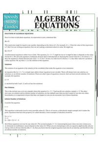 Algebraic Equations