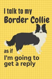 I talk to my Border Collie as if I'm going to get a reply