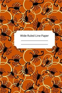 Scary Animals Theme Wide Ruled Line Paper