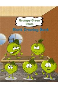 Grumpy Green Pears Blank Drawing Book