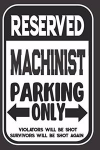 Reserved Machinist Parking Only. Violators Will Be Shot. Survivors Will Be Shot Again