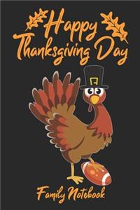 Happy Thanksgiving Day Family Notebook