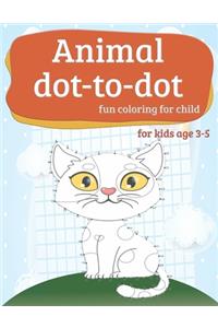 Animal dot-to-dot fun coloring for child