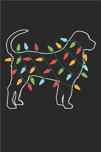 Mastiff with Christmas Lights - Christmas Notebook - Mastiff Diary - Dog Journal - Christmas Gift for Dog Lover