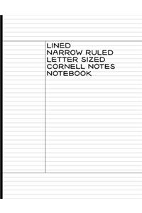 Lined Narrow Ruled Letter Sized Cornell Notes Notebook
