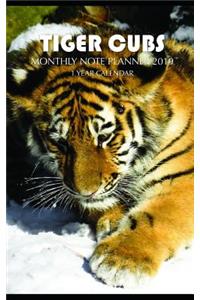 Tiger Cubs Monthly Note Planner 2019 1 Year Calendar