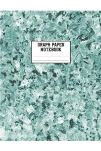 Graph Paper Notebook: 8.5 X 11 4x4 Quad Ruled 120 Pages Green Speckle Abstract Marble