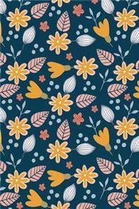 Journal Notebook Leafy Pattern On Blue