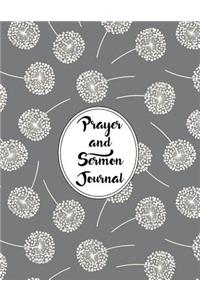 Prayer and Sermon Journal Notebook Dandelions Pattern 1