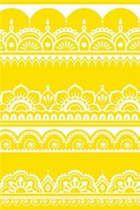 Indian Design Notebook: Lemon: Notebook 6 X 9: Notebook 250 Pages