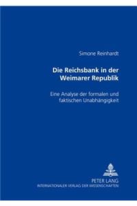 Die Reichsbank in Der Weimarer Republik