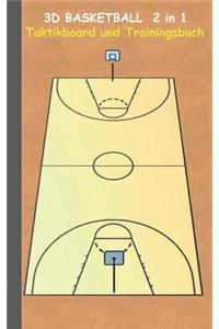 3D Basketball 2 in 1 Taktikboard und Trainingsbuch
