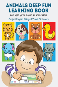 Animals Deep Fun Learning Book for Kids with Jumbo Flash Cards. Punjabi English Bilingual Visual Dictionary
