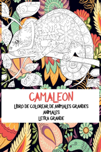 Libro de colorear de animales grandes - Letra grande - Animales - Camaleón