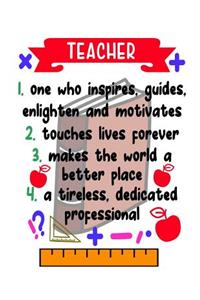 Teacher One Who Inspires, Guides, Enlighten And Motivates