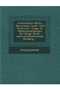 Lichtenhofer Bl Tter