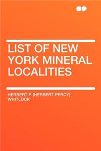 List of New York Mineral Localities