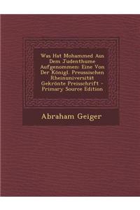 Was Hat Mohammed Aus Dem Judenthume Aufgenommen