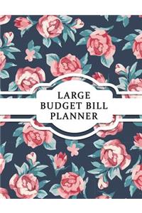 Large Budget Bill Planner: Vintage Rose Monthly Bill Tracker (8.5x11 Inches): 24 Months Expense Tracker Included Graph Paper