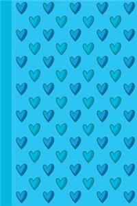 Sketchbook: Blue Hearts 6x9 - Blank Journal with No Lines - Journal Notebook with Unlined Pages for Drawing and Writing on Blank Paper