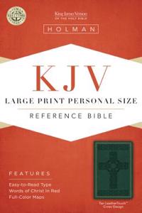 KJV Large Print Personal Size Reference Bible, Green Cross