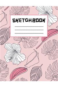 Pink Tropical Pattern Sketchbook For Lady